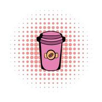 meenemen koffie kop comics icoon vector