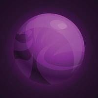 Purper planeet icoon, tekenfilm stijl vector