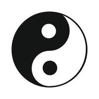 ying yang zwart gemakkelijk icoon vector