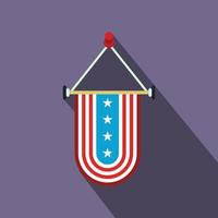 wimpel met de nationaal vlag van Verenigde Staten van Amerika vlak icoon vector
