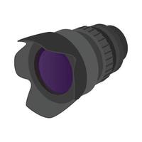 camera zoom lens icoon, tekenfilm stijl vector