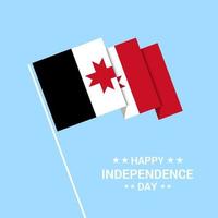 Oedmoertië onafhankelijkheid dag typografisch ontwerp met vlag vector