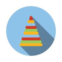kinderen kleurrijk piramide icoon vector
