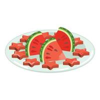 ster besnoeiing watermeloen icoon tekenfilm vector. plak zomer vector