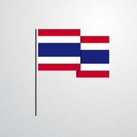 Thailand golvend vlag ontwerp vector