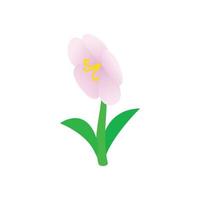 roze bloem icoon, isometrische 3d stijl vector