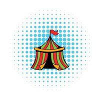 circus tent icoon, comics stijl vector