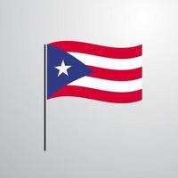 puerto rico golvend vlag vector