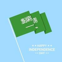 saudi Arabië onafhankelijkheid dag typografisch ontwerp met vlag vector