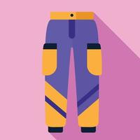 ski broek icoon, vlak stijl vector