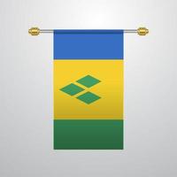 heilige vincent en grenadines hangende vlag vector