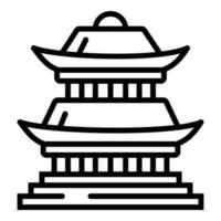 Japans tempel icoon, schets stijl vector