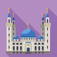 Islam tempel icoon, vlak stijl vector