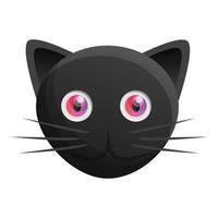 zwart kat hoofd icoon, tekenfilm stijl vector