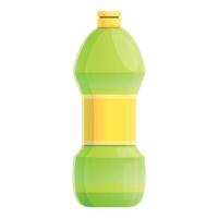 schoonmaakster groen fles icoon, tekenfilm stijl vector