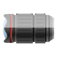 camera lens icoon, tekenfilm stijl vector