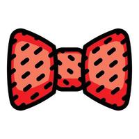 rood boog stropdas icoon, schets stijl vector