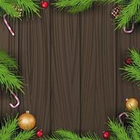 kerstsjabloon met houten achtergrond vector