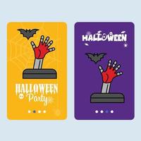 gelukkig halloween uitnodiging ontwerp met graf vector