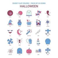 halloween icoon duister vlak kleur wijnoogst 25 icoon pak vector