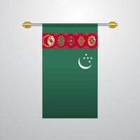 turkmenistan hangende vlag vector