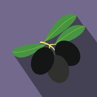 olijven Aan Afdeling met bladeren icoon, vlak stijl vector