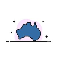 Australisch land plaats kaart reizen bedrijf vlak lijn gevulde icoon vector banier sjabloon