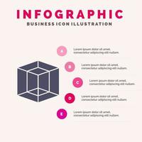 ontwerp grafisch gereedschap solide icoon infographics 5 stappen presentatie achtergrond vector