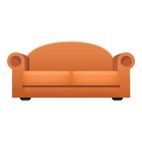 bruin sofa icoon, tekenfilm stijl vector