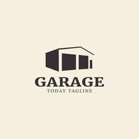 garage shilouete logo ontwerp vector icoon illustratie