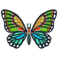 kleurrijk vlinder mandala kunsten geïsoleerd Aan wit achtergrond vector