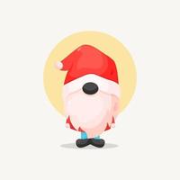 schattig Kerstmis gnoom in de kerstman claus kostuum illustratie vector