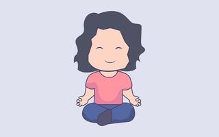 schattig meditatie yoga tekenfilm vector icoon illustratie.