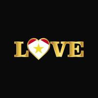 gouden liefde typografie saba vlag ontwerp vector