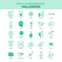 25 groen halloween icoon reeks vector