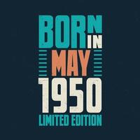 geboren in mei 1950. verjaardag viering voor die geboren in mei 1950 vector