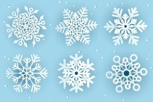 papercut decoratieve sneeuwvlokken vector