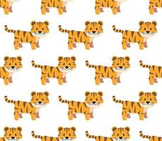 tijgers naadloos patroon. vector illustratie in een vlak stijl.
