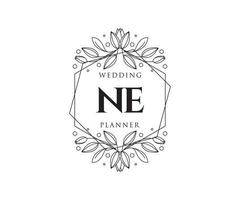 ne initialen brief bruiloft monogram logos verzameling, hand- getrokken modern minimalistisch en bloemen Sjablonen voor uitnodiging kaarten, opslaan de datum, elegant identiteit voor restaurant, boetiek, cafe in vector