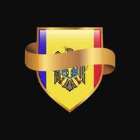 Moldavië vlag gouden insigne ontwerp vector