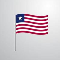 Liberia golvend vlag vector