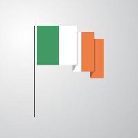 Ierland golvend vlag creatief achtergrond vector