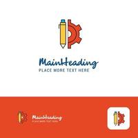 creatief instelling logo ontwerp vlak kleur logo plaats voor slogan vector illustratie