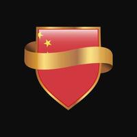 China vlag gouden insigne ontwerp vector