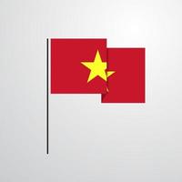 Vietnam golvend vlag ontwerp vector