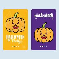 gelukkig halloween uitnodiging ontwerp met pompoen vector