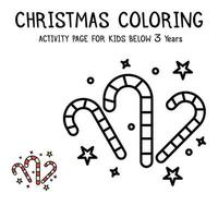 Kerstmis kleur activiteit boek voor kinderen hieronder 3 jaren vector