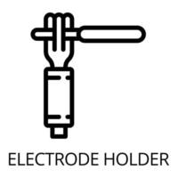 elektrode hand- houder icoon, schets stijl vector