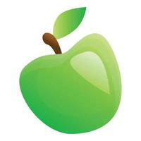 groen appel icoon, tekenfilm stijl vector