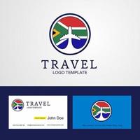 reizen zuiden Afrika creatief cirkel vlag logo en bedrijf kaart ontwerp vector